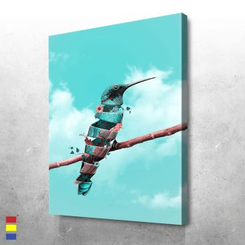 Pretty Bird and the Beauty of Environmental Hazards Canvas Poster Print Wall Art Decor