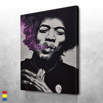 Purple Haze: Artistic Interpretations of the Timeless Jimi Hendrix Canvas Poster Print Wall Art Decor