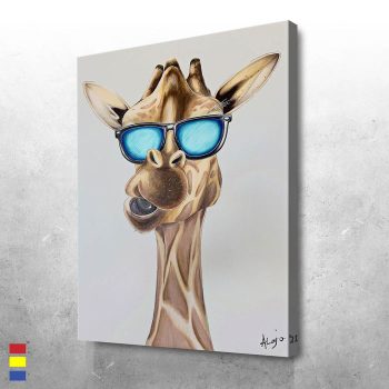 Rad Giraffe a Cool Vibe for Your Room Design Canvas Poster Print Wall Art Decor