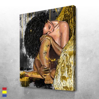 Resting Angel an Astonishing Piece of Art with Stunning Details Canvas Poster Print Wall Art Decor