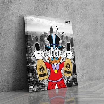 Scrooge Mcduck X Nyc Canvas Alec Monopoly Inspired Wall Decor Motivation Money Pop Art Canvas Street Art New York Brainswash