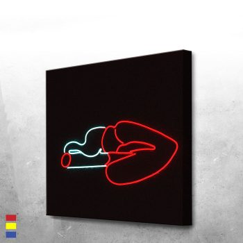 Sexy Red Lips and Smoke Painting Wall Art Canvas Poster Print Wall Art Decor
