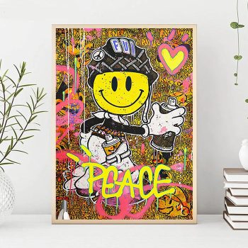 Smiley Face Canvas Poster Print Wall Art Decor