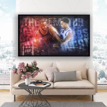 Stephen Curry vs Lebron james Poster Stephan Curry Atwork Poster Art Lebron james Collage Wall Art NBA Basketball Legend Canvas Wall Art