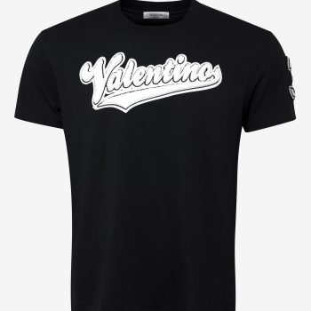 Valentino Black Varsity Logo Tee Unisex T-Shirt FTS439