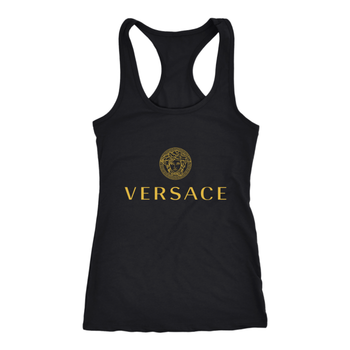 Versace Gold Logo Women Racerback Tank Top