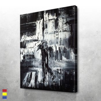 Walking in the Rain: Embracing Abstract Design and Rainy Day Vibes Canvas Poster Print Wall Art Decor