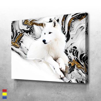White Wolf's Masterpieces in Melting Waves Canvas Poster Print Wall Art Decor