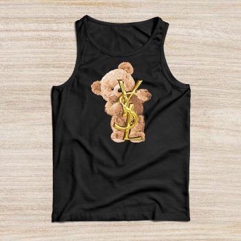 Yves Saint Laurent Gold Logo Luxury Teddy Bear Unisex Tank Top TTTB2642