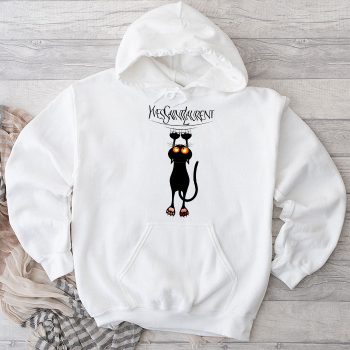 Yves Saint Laurent Logo Luxury Black Kitten Unisex Pullover Hoodie HTB2645