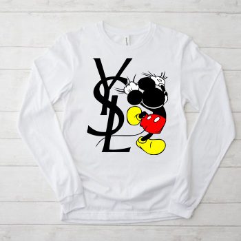 Yves Saint Laurent Logo Luxury Mickey Mouse Kid Tee Unisex Longsleeve Tee LTB2938