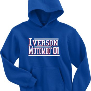 Allen Iverson Dikembe Mutombo Philadelphia 76Ers 2001 Crew Hooded Sweatshirt Unisex Hoodie