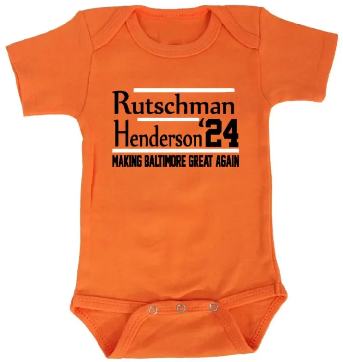 Baby Onesie Adley Rutschman Gunnar Henderson Baltimore Orioles 2024 Creeper Romper