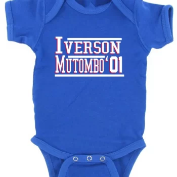 Baby Onesie Allen Iverson Dikembe Mutombo Philadelphia 76Ers 2001 Creeper Romper