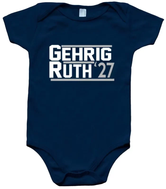 Baby Onesie Babe Ruth Lou Gehrig New York Yankees Murders Row 1927 Creeper Romper