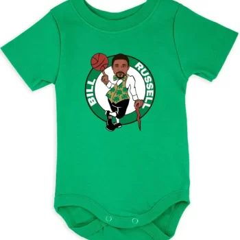 Baby Onesie Bill Russell Boston Celtics Logo Goat Creeper Romper