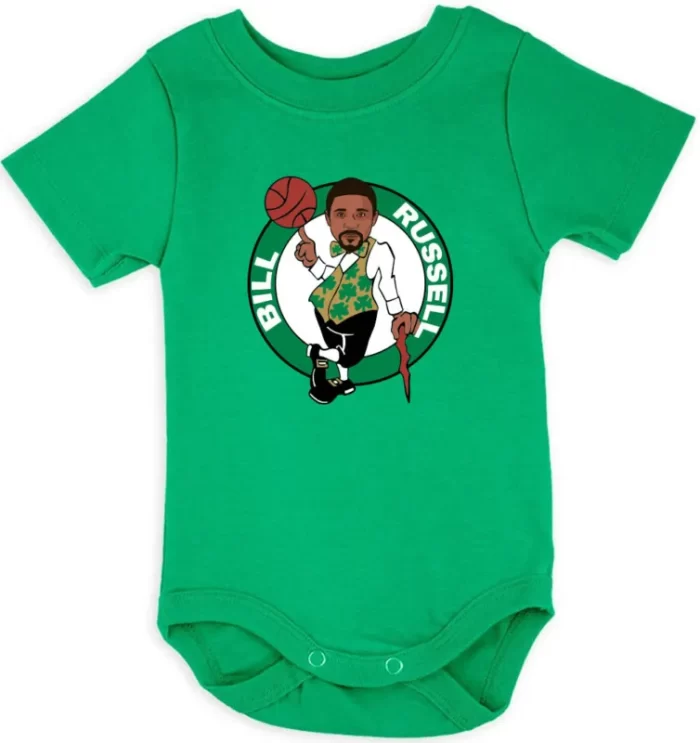 Baby Onesie Bill Russell Boston Celtics Logo Goat Creeper Romper