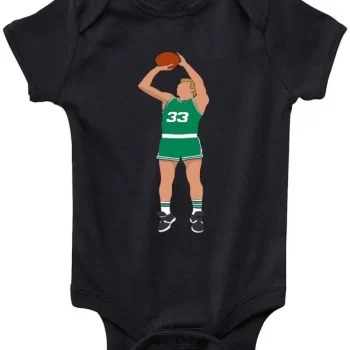 Baby Onesie Black Larry Bird Boston Celtics Pic Creeper Romper