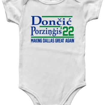 Baby Onesie Dallas Mavericks Luka Doncic Kristaps Porzingis 2022 Creeper Romper