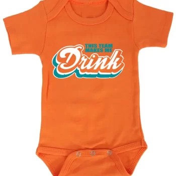 Baby Onesie Dan Marino Ryan Fitzpatrick Miami Dolphins Team Makes Drink Creeper Romper