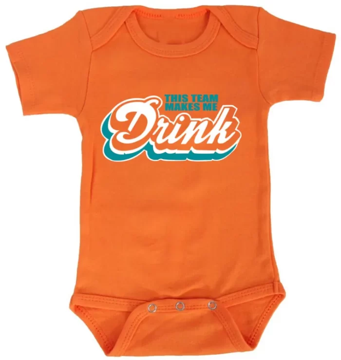 Baby Onesie Dan Marino Ryan Fitzpatrick Miami Dolphins Team Makes Drink Creeper Romper