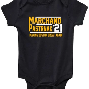 Baby Onesie David Pastrnak Pasta Brad Marchand Boston Bruins 2021 Creeper Romper