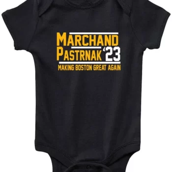 Baby Onesie David Pastrnak Pasta Brad Marchand Boston Bruins 2023 Creeper Romper