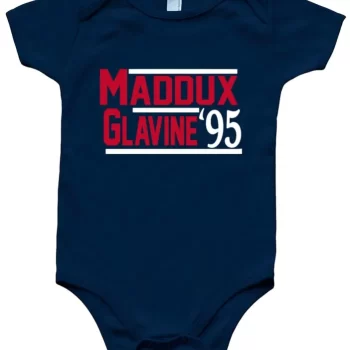 Baby Onesie Greg Maddux Tom Glavine Atlanta Braves 1995 World Series Creeper Romper