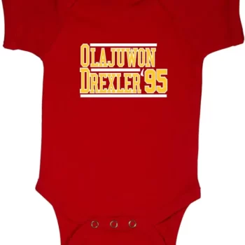 Baby Onesie Hakeem Olajuwon Clyde Drexler Houston Rockets 1995 Creeper Romper