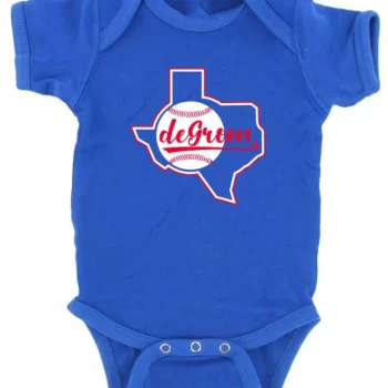 Baby Onesie Jacob Degrom Texas Rangers Old School Logo Creeper Romper