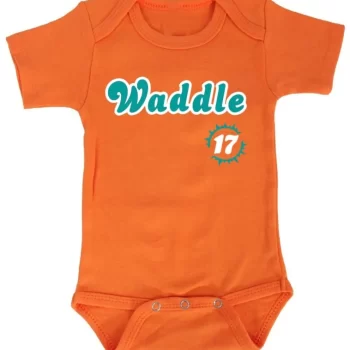 Baby Onesie Jaylen Waddle Miami Dolphins 17 Logo Creeper Romper