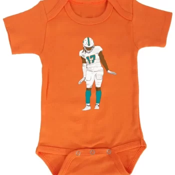 Baby Onesie Jaylen Waddle Miami Dolphins Penguin Dance Creeper Romper