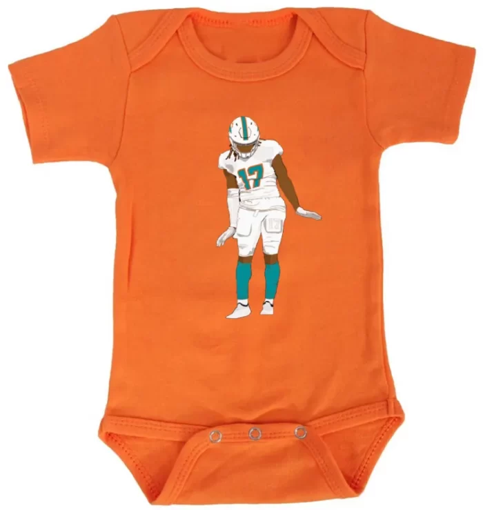 Baby Onesie Jaylen Waddle Miami Dolphins Penguin Dance Creeper Romper