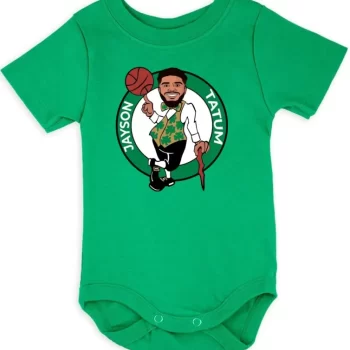 Baby Onesie Jayson Tatum Boston Celtics Cartoon Logo Creeper Romper