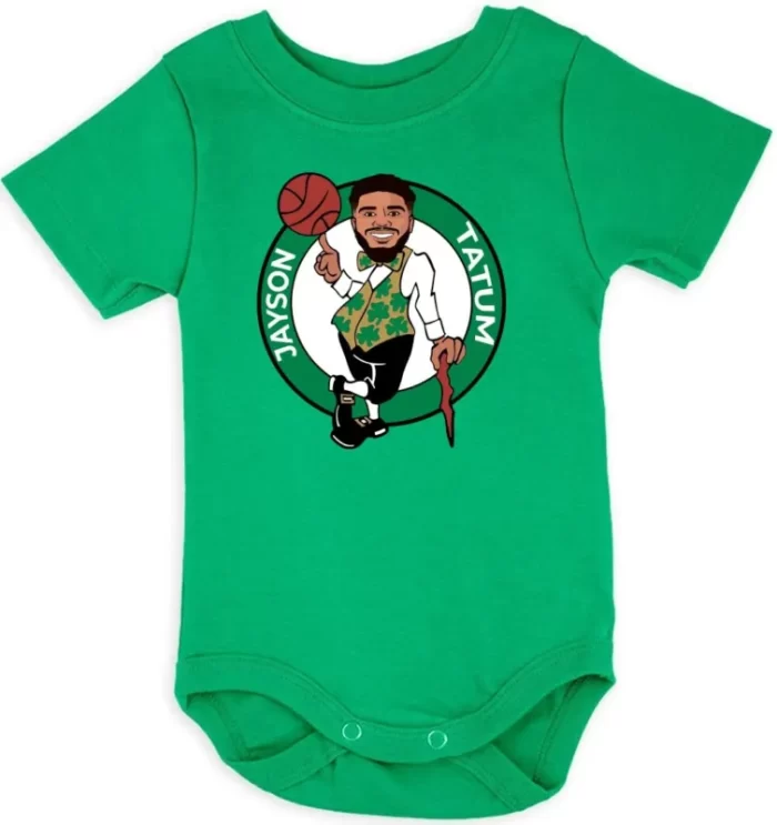 Baby Onesie Jayson Tatum Boston Celtics Cartoon Logo Creeper Romper