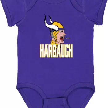 Baby Onesie Jim Harbaugh Michigan Minnesota Vikings Coach Logo Creeper Romper
