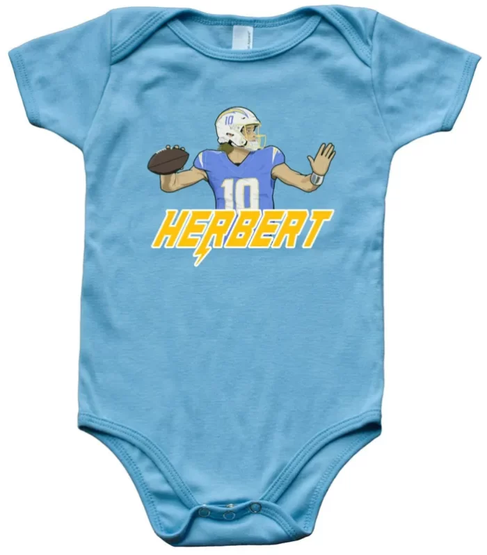 Baby Onesie Justin Herbert Los Angeles Chargers La Pic Creeper Romper