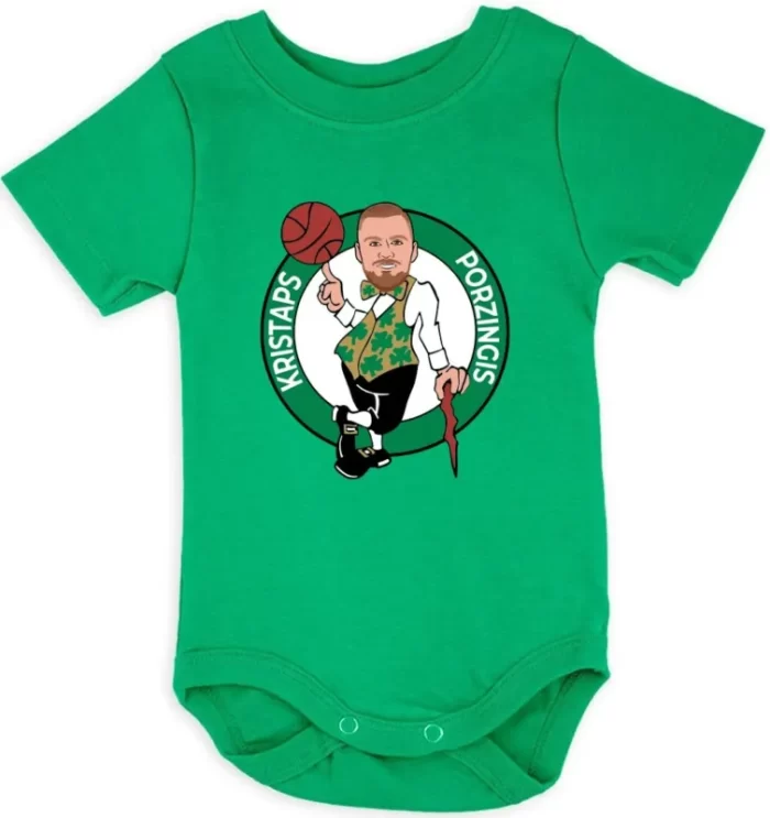 Baby Onesie Kristaps Porzingis Boston Celtics Logo Creeper Romper