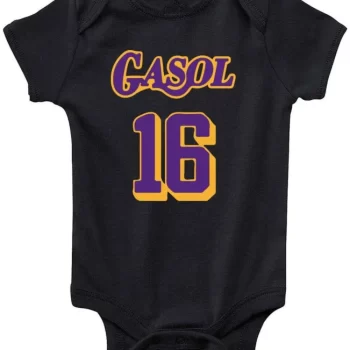 Baby Onesie Pau Gasol Los Angeles Lakers Jersey Retirement Creeper Romper