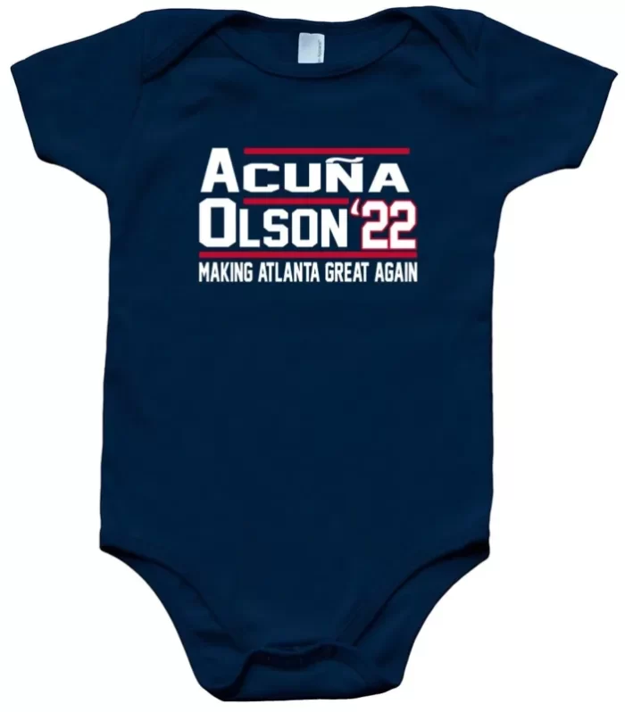 Baby Onesie Ronald Acuna Jr Matt Olson Atlanta Braves 2022 Creeper Romper