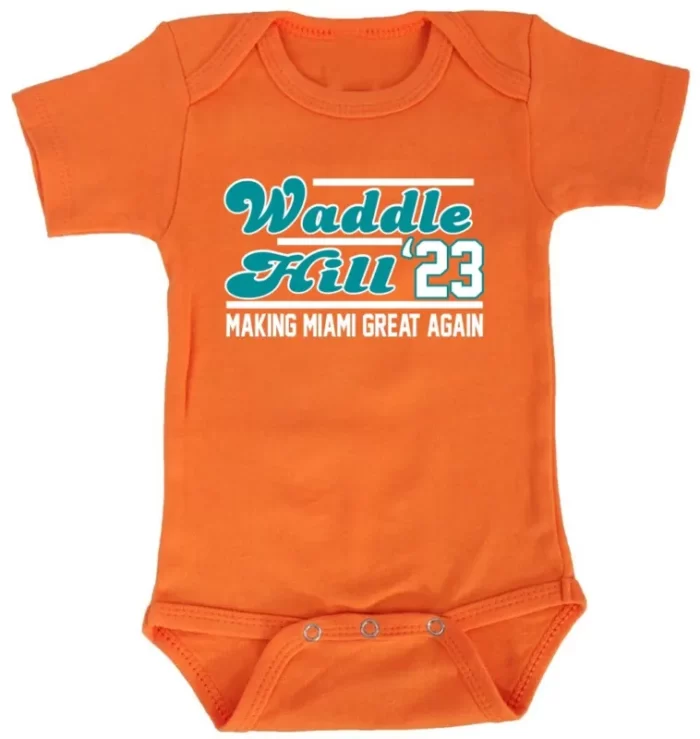 Baby Onesie Tyreek Hill Jaylen Waddle Miami Dolphins 2023 Creeper Romper