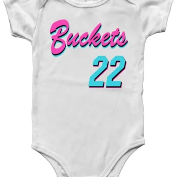 Baby Onesie White Jimmy Butler Miami Heat Jimmy Buckets Vice City Logo Creeper Romper