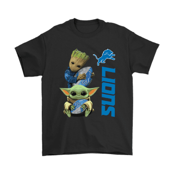 Baby Yoda And Groot Hug Detroit Lions Unisex T-Shirt Kid T-Shirt LTS3581