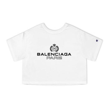 Balenciaga Laurel Paris Logo Luxury Champion Women Cropped T-Shirt CTB2416