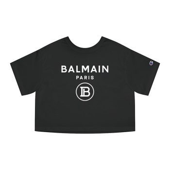 Balmain Paris Logo Champion Women Cropped T-Shirt CTB2835