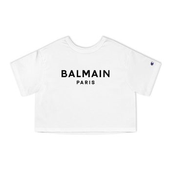 Balmain Paris Logo Champion Women Cropped T-Shirt CTB2836