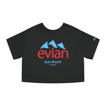 Balmain X Evian Paris Logo Champion Women Cropped T-Shirt CTB2862