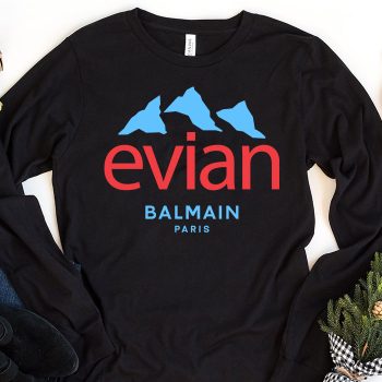 Balmain X Evian Paris Logo Kid Tee Unisex LongsleeveShirt LTB0871