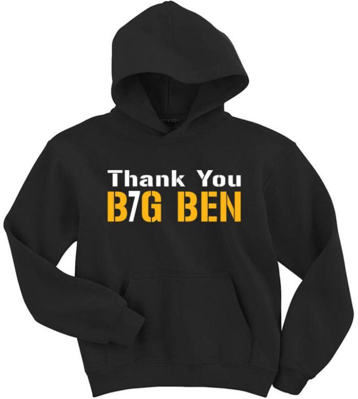 Big Ben Roethlisberger Pittsburgh Steelers Thank You Crew Hooded Sweatshirt Unisex Hoodie