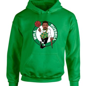 Bill Russell Boston Celtics Logo Goat Crew Hooded Sweatshirt Unisex Hoodie